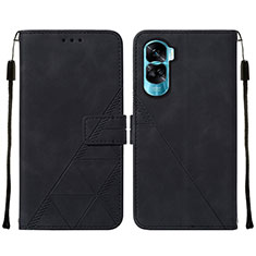 Coque Portefeuille Livre Cuir Etui Clapet YB2 pour Huawei Honor 90 Lite 5G Noir