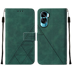 Coque Portefeuille Livre Cuir Etui Clapet YB2 pour Huawei Honor 90 Lite 5G Vert