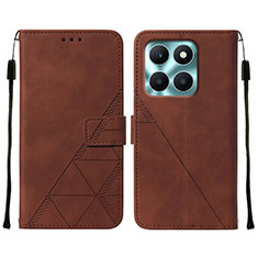 Coque Portefeuille Livre Cuir Etui Clapet YB2 pour Huawei Honor X6a Marron