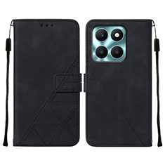 Coque Portefeuille Livre Cuir Etui Clapet YB2 pour Huawei Honor X6a Noir