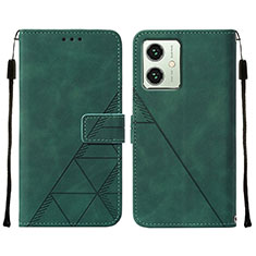 Coque Portefeuille Livre Cuir Etui Clapet YB2 pour Motorola Moto G54 5G Vert