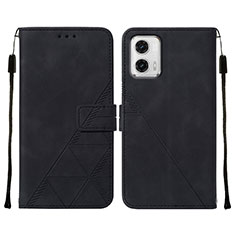 Coque Portefeuille Livre Cuir Etui Clapet YB2 pour Motorola Moto G73 5G Noir