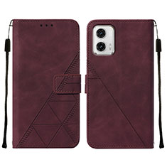 Coque Portefeuille Livre Cuir Etui Clapet YB2 pour Motorola Moto G73 5G Rouge