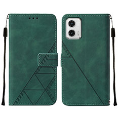 Coque Portefeuille Livre Cuir Etui Clapet YB2 pour Motorola Moto G73 5G Vert