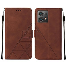 Coque Portefeuille Livre Cuir Etui Clapet YB2 pour Motorola Moto G84 5G Marron