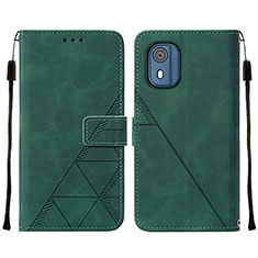 Coque Portefeuille Livre Cuir Etui Clapet YB2 pour Nokia C02 Vert