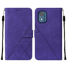 Coque Portefeuille Livre Cuir Etui Clapet YB2 pour Nokia C02 Violet