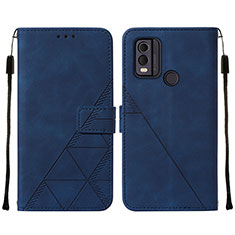 Coque Portefeuille Livre Cuir Etui Clapet YB2 pour Nokia C22 Bleu