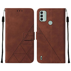 Coque Portefeuille Livre Cuir Etui Clapet YB2 pour Nokia C31 Marron