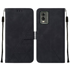 Coque Portefeuille Livre Cuir Etui Clapet YB2 pour Nokia C32 Noir