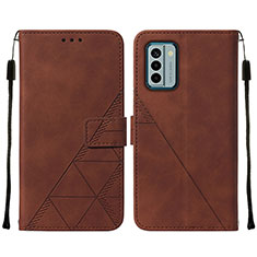 Coque Portefeuille Livre Cuir Etui Clapet YB2 pour Nokia G22 Marron