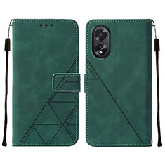 Coque Portefeuille Livre Cuir Etui Clapet YB2 pour Oppo A38 Vert