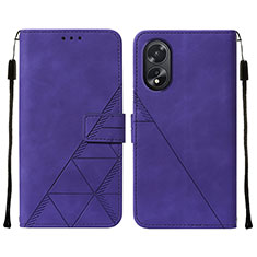 Coque Portefeuille Livre Cuir Etui Clapet YB2 pour Oppo A38 Violet