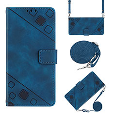Coque Portefeuille Livre Cuir Etui Clapet YB2 pour Oppo A54s Bleu