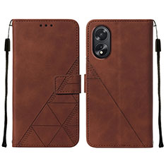 Coque Portefeuille Livre Cuir Etui Clapet YB2 pour Oppo A58 4G Marron