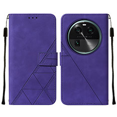 Coque Portefeuille Livre Cuir Etui Clapet YB2 pour Oppo Find X6 5G Violet