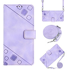 Coque Portefeuille Livre Cuir Etui Clapet YB2 pour Samsung Galaxy A02s Violet