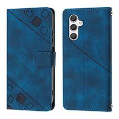 Coque Portefeuille Livre Cuir Etui Clapet YB2 pour Samsung Galaxy A24 4G Bleu