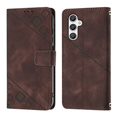 Coque Portefeuille Livre Cuir Etui Clapet YB2 pour Samsung Galaxy A24 4G Marron