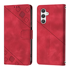 Coque Portefeuille Livre Cuir Etui Clapet YB2 pour Samsung Galaxy A24 4G Rouge