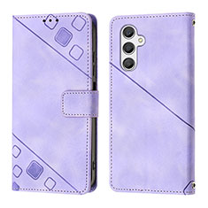 Coque Portefeuille Livre Cuir Etui Clapet YB2 pour Samsung Galaxy A24 4G Violet