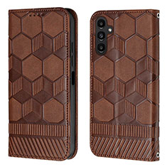 Coque Portefeuille Livre Cuir Etui Clapet YB2 pour Samsung Galaxy Quantum4 5G Marron