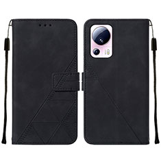 Coque Portefeuille Livre Cuir Etui Clapet YB2 pour Xiaomi Mi 12 Lite NE 5G Noir