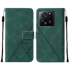 Coque Portefeuille Livre Cuir Etui Clapet YB2 pour Xiaomi Mi 13T 5G Vert