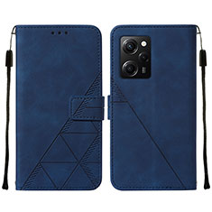 Coque Portefeuille Livre Cuir Etui Clapet YB2 pour Xiaomi Poco X5 Pro 5G Bleu