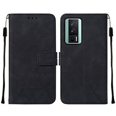 Coque Portefeuille Livre Cuir Etui Clapet YB2 pour Xiaomi Redmi K60 5G Noir