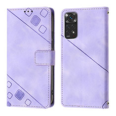 Coque Portefeuille Livre Cuir Etui Clapet YB2 pour Xiaomi Redmi Note 11 4G (2022) Violet