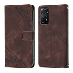 Coque Portefeuille Livre Cuir Etui Clapet YB2 pour Xiaomi Redmi Note 11 Pro 5G Marron