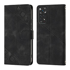 Coque Portefeuille Livre Cuir Etui Clapet YB2 pour Xiaomi Redmi Note 11S 4G Noir