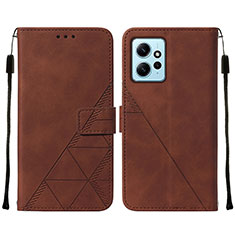 Coque Portefeuille Livre Cuir Etui Clapet YB2 pour Xiaomi Redmi Note 12 4G Marron