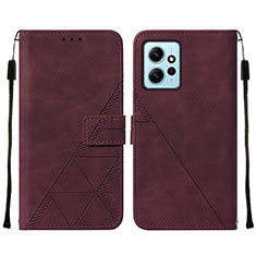 Coque Portefeuille Livre Cuir Etui Clapet YB2 pour Xiaomi Redmi Note 12 4G Rouge