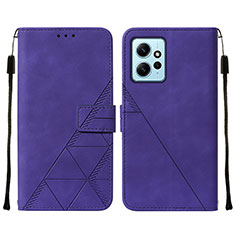 Coque Portefeuille Livre Cuir Etui Clapet YB2 pour Xiaomi Redmi Note 12 4G Violet