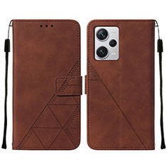 Coque Portefeuille Livre Cuir Etui Clapet YB2 pour Xiaomi Redmi Note 12 Explorer Marron