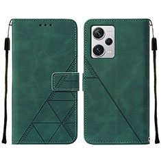 Coque Portefeuille Livre Cuir Etui Clapet YB2 pour Xiaomi Redmi Note 12 Explorer Vert