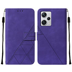 Coque Portefeuille Livre Cuir Etui Clapet YB2 pour Xiaomi Redmi Note 12 Explorer Violet