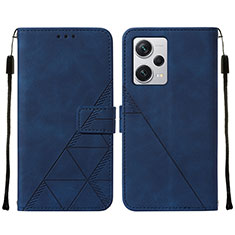 Coque Portefeuille Livre Cuir Etui Clapet YB2 pour Xiaomi Redmi Note 12 Pro+ Plus 5G Bleu