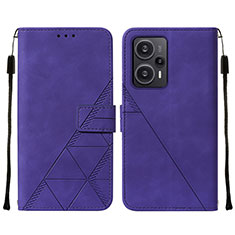 Coque Portefeuille Livre Cuir Etui Clapet YB2 pour Xiaomi Redmi Note 12 Turbo 5G Violet