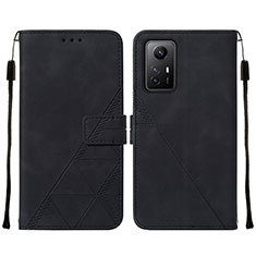 Coque Portefeuille Livre Cuir Etui Clapet YB2 pour Xiaomi Redmi Note 12S Noir