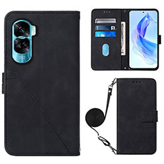 Coque Portefeuille Livre Cuir Etui Clapet YB3 pour Huawei Honor 90 Lite 5G Noir