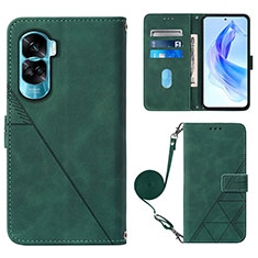 Coque Portefeuille Livre Cuir Etui Clapet YB3 pour Huawei Honor 90 Lite 5G Vert