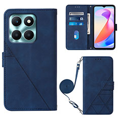 Coque Portefeuille Livre Cuir Etui Clapet YB3 pour Huawei Honor X6a Bleu