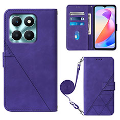 Coque Portefeuille Livre Cuir Etui Clapet YB3 pour Huawei Honor X6a Violet