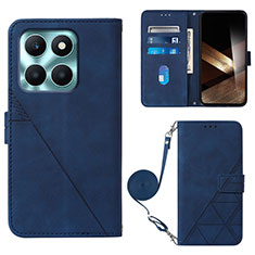Coque Portefeuille Livre Cuir Etui Clapet YB3 pour Huawei Honor X8b Bleu