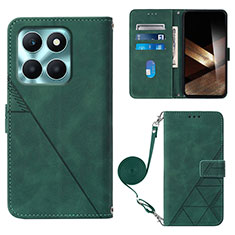 Coque Portefeuille Livre Cuir Etui Clapet YB3 pour Huawei Honor X8b Vert