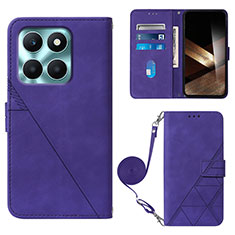Coque Portefeuille Livre Cuir Etui Clapet YB3 pour Huawei Honor X8b Violet