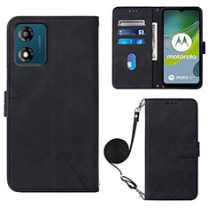 Coque Portefeuille Livre Cuir Etui Clapet YB3 pour Motorola Moto E13 Noir